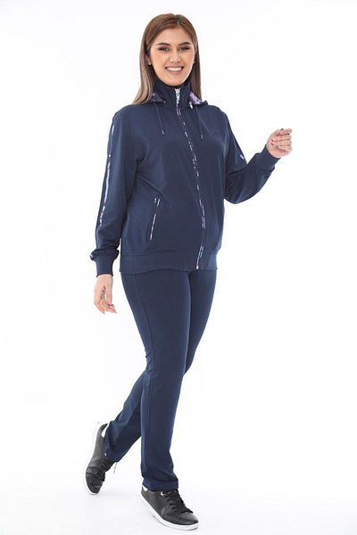 SOCCER Plus Size Hooded Women's Tracksuit Set 21529