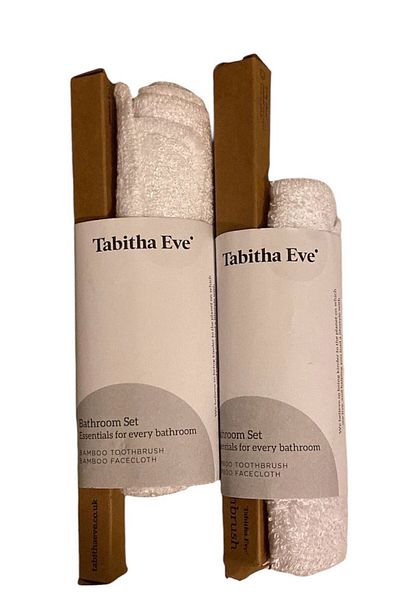TABİTHA EVE Bamboo Toothbrush and Face Towel Set of Two - Gift