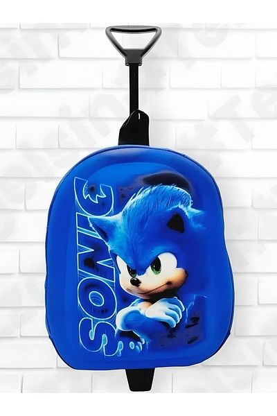 Tezzgelsin Sonic the Hedgehog Rucsac și geantă de școală pentru grădiniță imprimate 3D cu roți pentru 2-6 ani