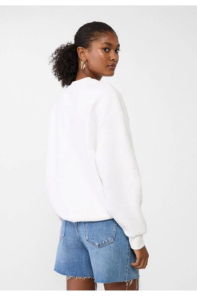 The Champ Clothing Manhattan 1984 Text Printed - Crew Neck White Oversize φούτερ