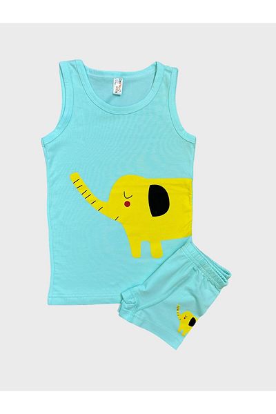 Fil Kids Set boxer pentru băiat, albastru Safari, cu model elefant, din bumbac