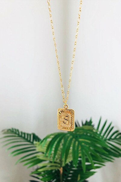 Eva Jewelry S Harfi Vintage Kesim 14 K Altın Kaplama Kadın Kolye