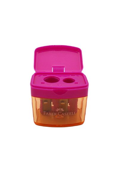 Faber Castell Faber-Castell Duo Mini Box - Double Eyed, Trendy Pink Pencil Sharpener 16047