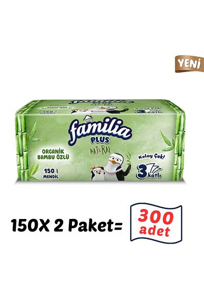 Familia Plus Natural Check Wipes - 300 pieces, 2 packs, 150 pieces (2x150 Sheets)