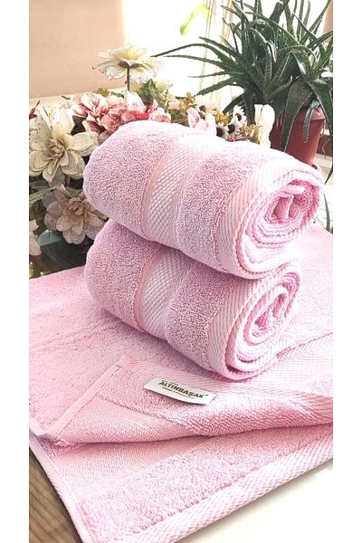 Altınbaşak 3. Luset Dowry Box Super Soft Pink Cotton 45X70Cm - Hand and Face Towel (100% Cotton)