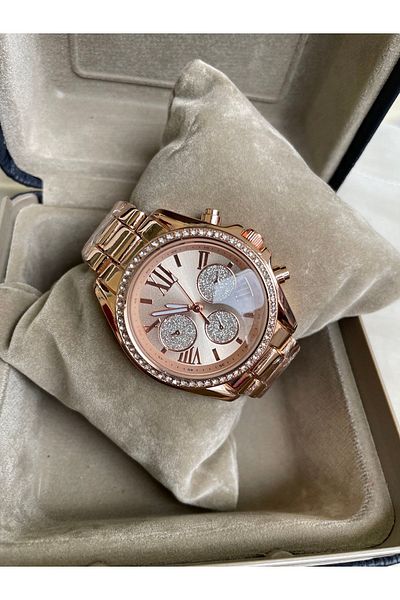 Leerybee Rose Gold Color Steel Strap Women's Wristwatch