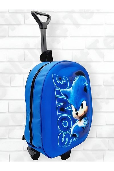 Tezzgelsin Sonic the Hedgehog Rucsac și geantă de școală pentru grădiniță imprimate 3D cu roți pentru 2-6 ani
