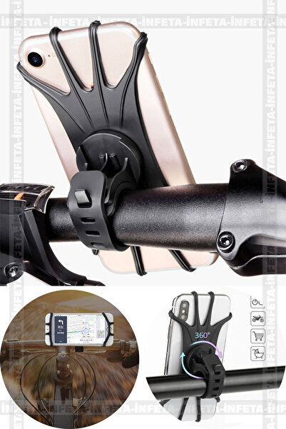 İnfeta Üniversal Bisiklet Motorsiklet Silikon Telefon Tutucu