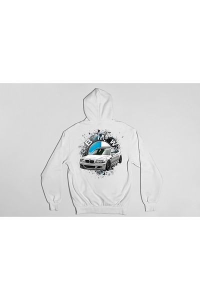 swOzz BMW E46 Μπροστινό και πίσω με στάμπα με 3 κλωστές χοντρό χειμώνα Ειδικής σχεδίασης Unisex Oversize Φούτερ Hoodie