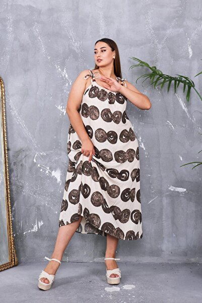 Siyezen Wooden Bead Detailed Lined Dress