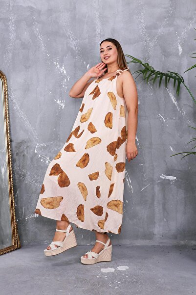 Siyezen Wooden Bead Detailed Lined Dress