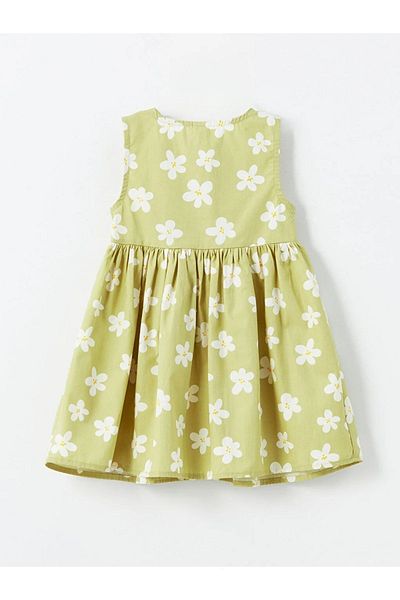 LC Waikiki LCW Baby - Patterned Poplin Baby Girl Dress, Crew Neck