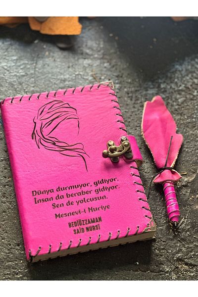 zarif atölye Said Nursi Bediüzzaman - Nesnevî-I Nuriye Detailed Leather Notebook