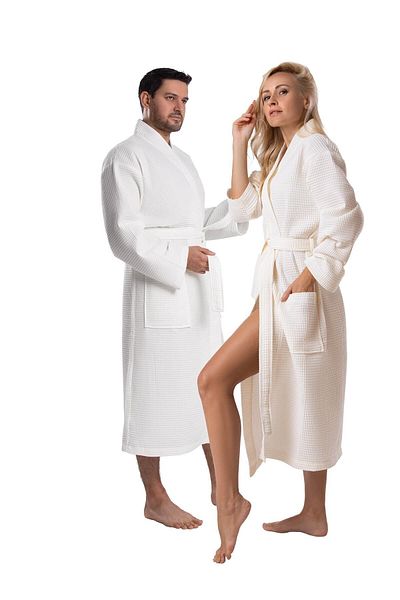 Bagno Milano Organic Cotton Bathrobe Set of 2 - 100% Cotton-dowry Bathrobe Set-family Bathrobe Set