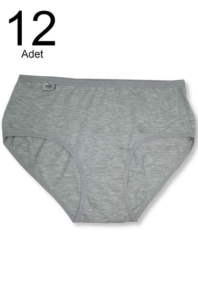 Tutku Pachet de 12 chiloți cu lycra bato gri pentru femei ELF568T0924CCM12
