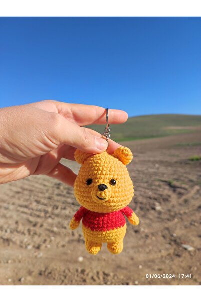 ELMASINEMEĞİ Amigurumi organik winidi pooh anahtarlık