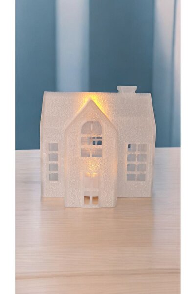 Maflen Alev Efektli Led Mum Işıklı Mini Köşk Ev Dekoratif Biblo