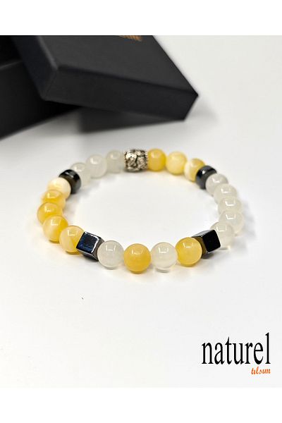 Naturel Tılsım سوار من الحجر الطبيعي السيلينيت الكالسيت