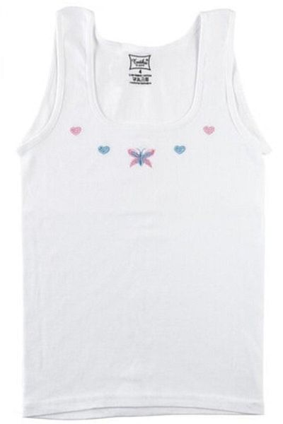 Tutku Tricou pentru fetiță, alb, cu curele groase, pachet de 5