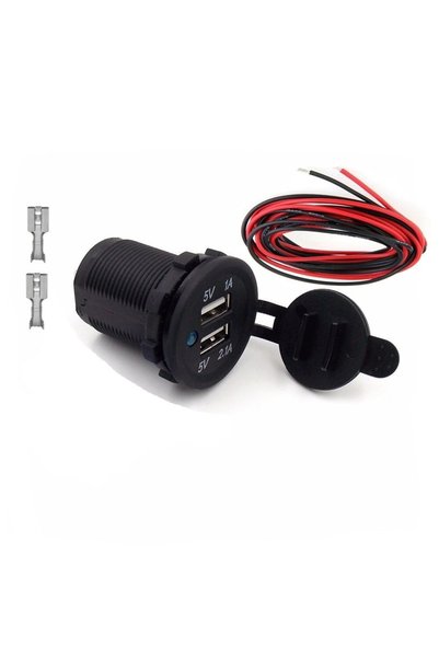 Maflen Usb Şarj 2 Çıkış 5v 2,1a Marinetip Ledli Su Geçirmez-s1889 Paket Içeri...