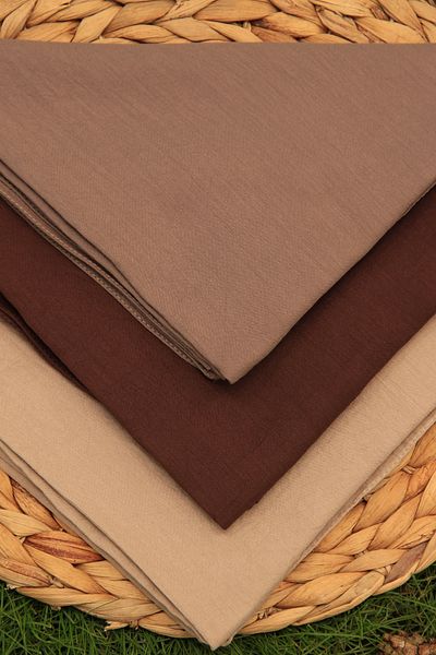 VEGA MODA Πακέτο 3 πολύχρωμα βαμβακερά γυναικεία κασκόλ - Σχέδιο Hijab