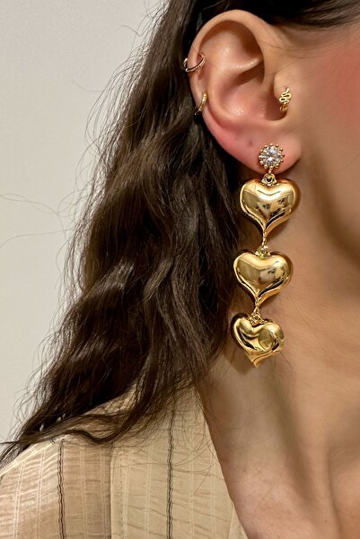 Okko Store Dangle Heart Heart Earrings