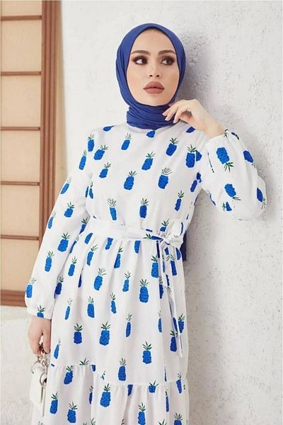 kum incisi Blue Hijab Dress