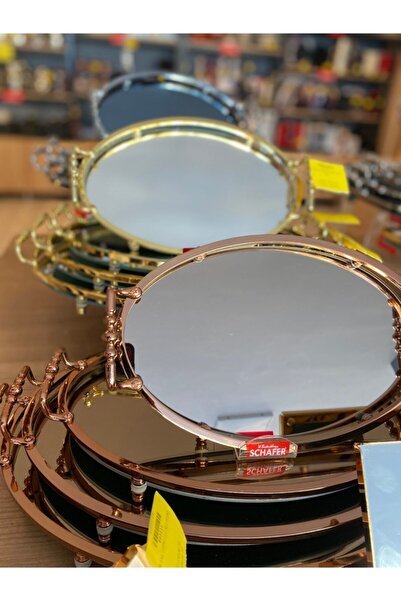 Karadağ Metal Aynalı Söz Nişan Tepsi