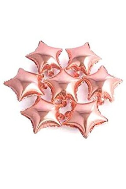 Baloncum Rose Gold Mini Shape Yıldız Folyo Balon 10 Adet