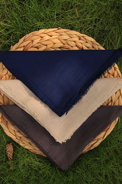 VEGA MODA Βαμβακερό κασκόλ γραφής 3 συσκευασιών με φτερό - μονόχρωμο, γυναικείο τυρόπιτα, Ινδία