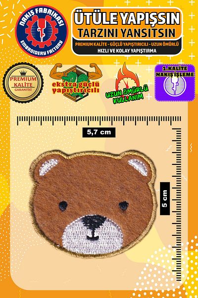 Nakış Fabrikası Set de 5 bucăți de broderie și animale - Patch de aplicație țesută cu călcat
