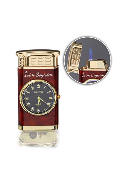 keyfim shop Kişiye Özel İsimli Lüks Saatli Pürmüz Çakmak