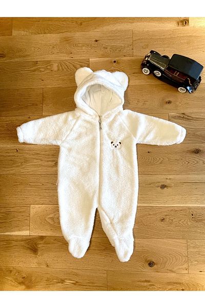 BT TİCARET Plush Winter Baby Sleeping Bag with Teddy Bear Pattern
