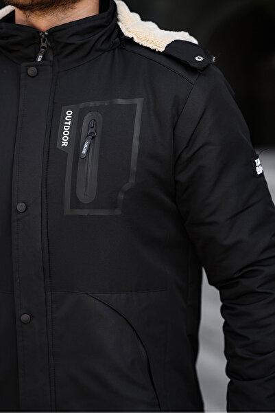 Helen Goods Χειμερινό ανδρικό παλτό - με γούνα εσωτερικά, κρύο και αντιανεμικό