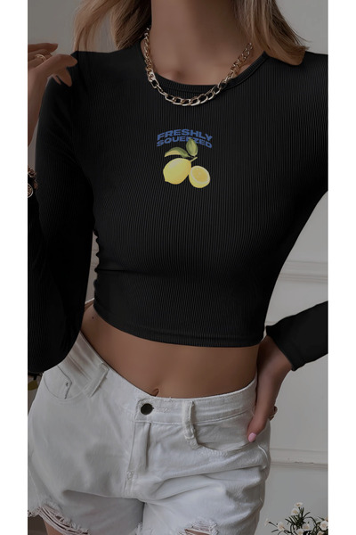 Jose Clothing Women's Black Printed Limited Edition Series Organic Cotton Lon...