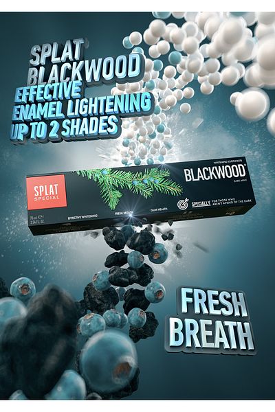 Splat Blackwood 4 Tone White Black Natural Charcoal Toothpaste - 75 ml