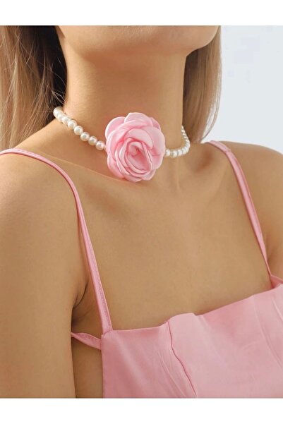 monalisatoka Kadın İncirli Pembe Gül Kolye