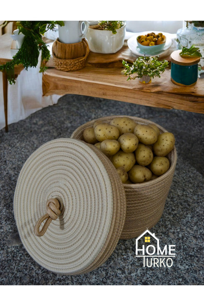 HomeTurko Jüt Sepet, 25x20cm Mutfak Sepeti, Patates Soğan Sepeti, Banyo Sepet...