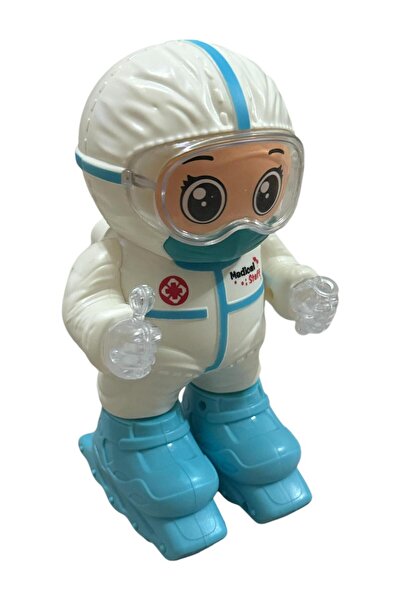 TRUST STORE Robot Pilli Işıklı Sesli Müzikli Patenli Kayan Medical Robot Oyuncak 18 CM