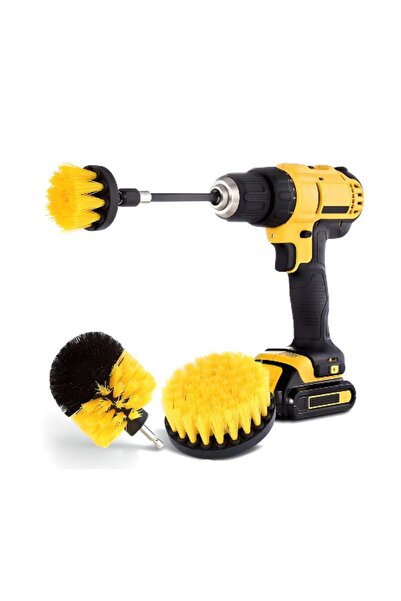 Sensoria Matkap Ucuna Takılan 3'Lü Temizlik Fırçası Seti Evde Pratik Halı Kol...