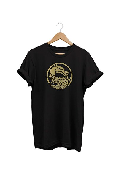 WİDİ Majica Dragon Štampano Crna T-shirt 100% pamuk Digitalna štampa