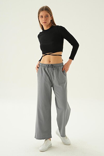 Rays بنطال رمادي موديل 4760 واسع الساق