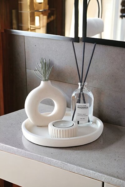 ALLEZA HOME Dekoratif Minyatür Halka Vazo 100 ML Oda Kokusu Mumluklu Set (Tealight Mum Dahil Değildir )