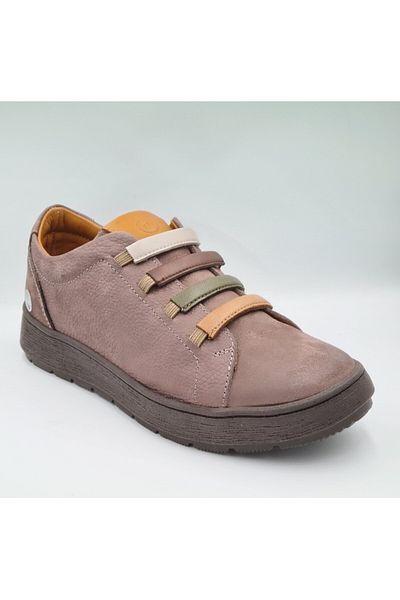 Mammamia D24Ka-85 Mink Nubuck Genuine Leather - Women's Casual Shoes with Rubber Laces