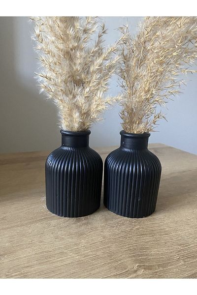 Hepsi Moda Scandinavian Decorative Concrete Vase - Pampas 10cm Trinket 2-Piece Shipping Very Stylish