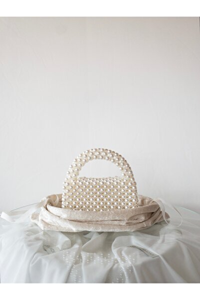 Balamony Fildişi Inci Mini Abiye Ve Günlük Kullanıma Uygun El Çantası