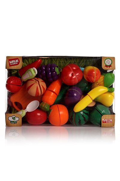 BİRLİK TOYS مجموعة لعبة بقال الخضار والفواكه القابلة للتقطيع مكونة من 41 قطعة