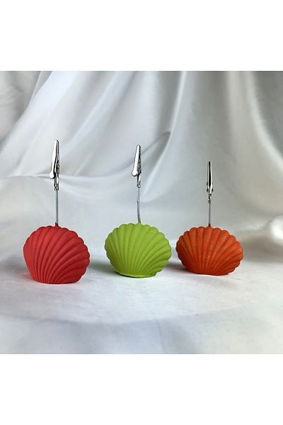 oasis decoration Oyster 3-Piece Note Holder Set (Red, Green, Orange), Photo Holder