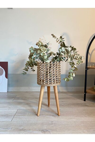 ÇamaŞırcıM Hasır Çiçeklik Ayaklı Sepet Saksı