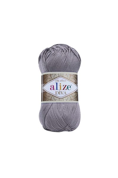 Alize 5 τεμάχια Diva Mercerized Thin Thread Καλοκαιρινό μπικίνι Bustier Μπλούζα Διχτυωτό νήμα 348 Καπνιστό-σιδερένιο γκρι